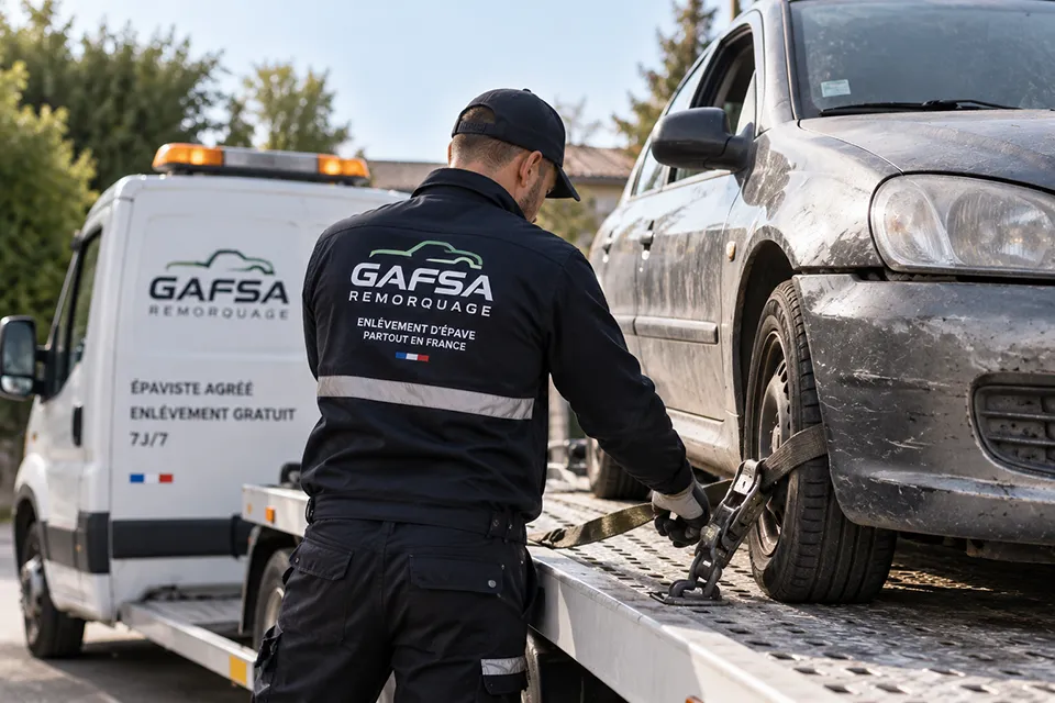 Épaviste agréé lors de l’enlèvement d’un véhicule hors d’usage